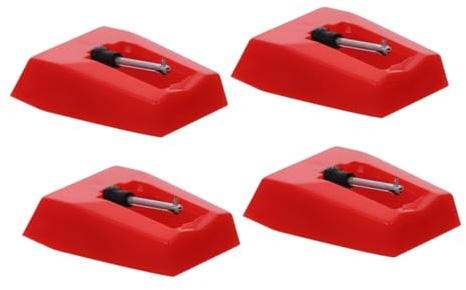 Gatuida 4pcs Record Player Needle Replacement Stylus for Vinyl Turntable Phonograph Accessories Compatible with Red Color Options