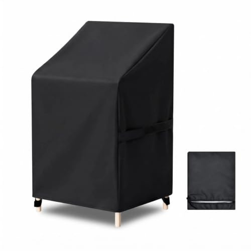 Donken Gartenstuhl Abdeckung 70x75x85/120cm | 210D-Oxford Schutzhülle, Winterfest, Wasserdicht, UV-Beständig, Kordelzug & Klettverschluss