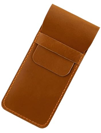 Dcaknri Vintage Leder Stifteetui Großes Fach Taschen Tragbare Reise Füllfederhalter Organizer Hülle für Männer Frauen Leder Organizer, Braun