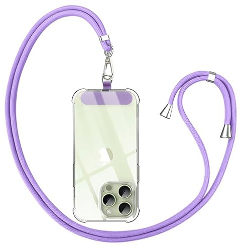 Anfire Mobile phone chain universal for all smartphones, mobile phone strap for hanging around the neck with pad, mobile phone strap cord chain for outdoor, travel, on the go, mobile phone holder