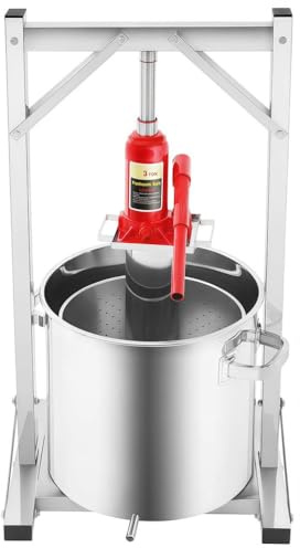 RVUEM Pressoir à Fruits Et à Vin, Pressoir Hydraulique en Acier Inoxydable 12 L/22 L/36 L, Fouloir à Cidre, éQuipement pour Vinification Cidre, Raisin Et Jus Cidre,12l