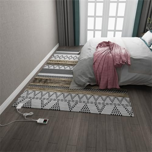 Alfombra calefactora eléctrica de grafeno, tapete/almohadilla calefactora con temporizador de calentamiento rápido, alfombra calefactada, calefactor radiante infrarrojo para sala de estar,C,160*240CM