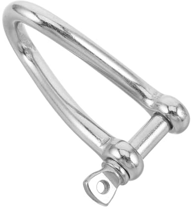 Hemobllo Stainless Steel Marine Twisted Clevis Shackle 10mm Screw Pin Anchor Shackle for Sailboat Rigging and Deck Hardware