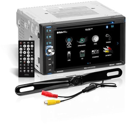 BOSS Audio Systems BVB9358RC Car Stereo – Wireless CarPlay Android Auto, Double Din, 7 Inch Touchscreen, Bluetooth, NO CD DVD Player, AM/FM Radio Receiver, Backup Camera, A/V Input, USB