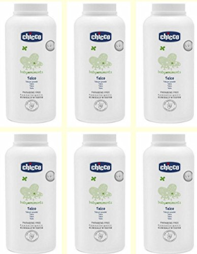 6 X Poussière poudre de talc Chicco bébé Moments Pour soins de Enfants et nouveaux nés
