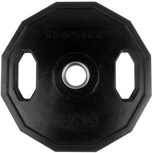 Tunturi Gewichtscheiben 50 mm, 2 x 1,25 kg, Hantelgewichte aus Gummi mit Griffen