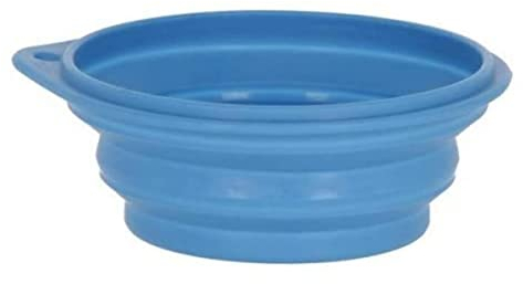 Kerbl Silikon Reisenapf, Leichter, Faltbarer, Rutschfester, robuster Reise Napf für Unterwegs Größen, Lebensmittelqualität (250 ml (blau))