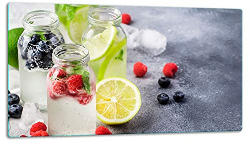TMK ArtDeko – Schneidebrett Glas – Glasschneidebrett für die Küche 52x30 cm – Robust, Hygienisch & Rutschfest – Glas Schneidebrett – Zusätzliche Arbeitsfläche – Vielseitige Nutzung