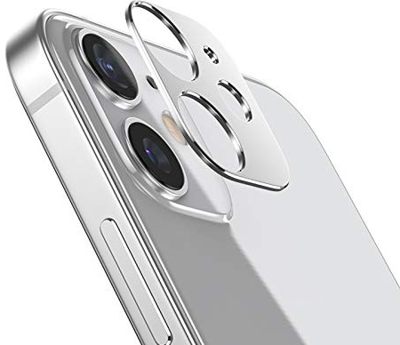 NOKOER Protective Camera for iPhone 12, [2 Pack] Camera Lens Protective Ring, Metal Material [Ultra-Slim] iPhone 12 Camera Protection – Silver