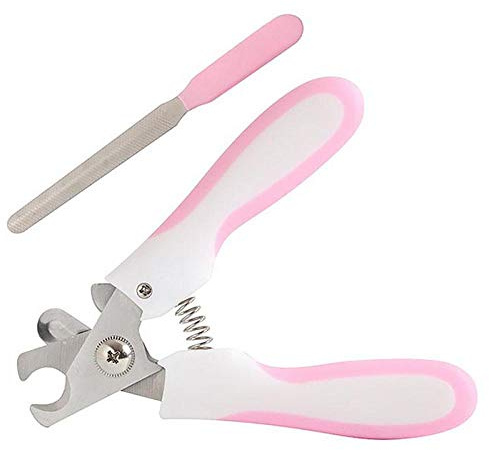 YITON Tagliaunghie per Gatti Pet Toe Care Acciaio Inossidabile Cani Gatti Artiglio Tagliaunghie Lima per Unghie Forbici Portatili Taglia Unghie Prodotti per Animali 2set Rosa