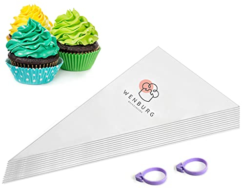 Bolsas desechables de 12 pulgadas, 100 unidades, 100 unidades, 100% plástico reciclable para glaseado de pasteles, galletas, postres, decoración de cupcakes, Wenburg