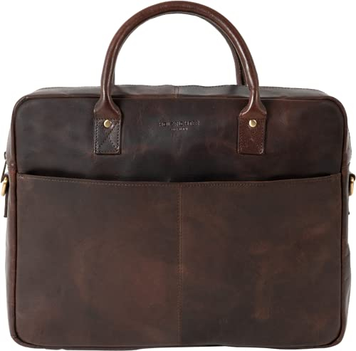 HOLZRICHTER Berlin - Große Aktentasche aus Leder (No 1-1), 30 x 39 x 10 cm Laptoptasche für Herren, Hochwertiges 15 Briefcase für die Arbeit, Businesstasche in Marone