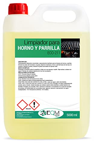 EQM - ECO-211 - Limpiador para Barbacoas, Parrillas y Hornos - 5L - Elimina la grasa y cualquier residuo incrustado sin apenas esfuerzo - Desengrasante altamente concentrado