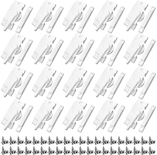 Qunclay 20 Pack Cam Action Window Sash Locks and Keeper, White Window Latch Security Lock Sliding Parts and Hardware for Double Hung, Vertical and Horizontal Sliding