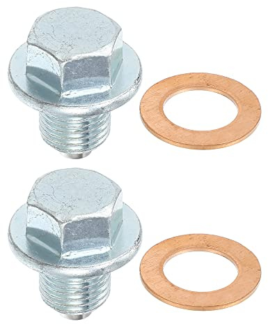 A ABSOPRO Motorölablassschraube Für Honda Civic 92-95 2 Stück M12x1,25 | Für Mitsubishi Outlander 00-12; Farbe Silberton & Kupferton; Material Stahl; Größe 22x24mm; Mit Dichtring; OE 7701474515