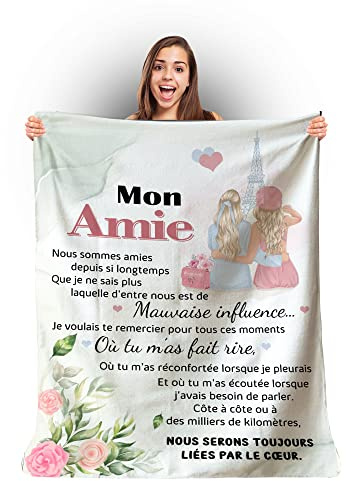 Manta personalizada suave para regalar a su amiga. Idea de regalo original útil para un cumpleaños, Navidad, una boda, manta, colcha decorativa de la casa en sofá (150 x 200 cm)