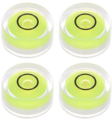 sourcing map 4pcs Niveau Bulle Rond 12x6mm Citron Vert | Mini Circulaire Bullseye pour Nivellement Caméra Trépied Télescope Atelier Tourne-Disque Cadre Photos