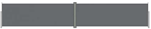 Makastle Balkon Seitenmarkise Ausziehbar Sichtschutz Windschutz Automatisch Einfahrend Seitenwandmarkise Markisenstoff mit Bodenmontage, für Balkon & Terrasse, Anthrazit 180x1000 cm