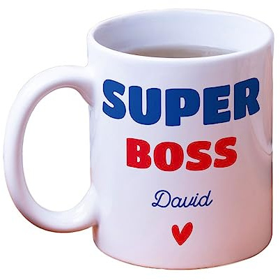CADEAUX.COM - Tasse Personnalisable Super Boss - Tasse à Café - Mug Personnalisé - Mug Original - Idée Cadeau Personnalisé Photo et Message