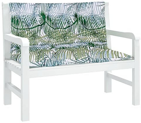 FUYAO Gartenbankauflage Hollywoodschaukeln Bankauflage Mit Rückenteil Bankauflage Und Rückenkissen Polsterauflage Bankkissen Sitzkissen Gartenpolster Für Patio Gartenmöbel(Size:40X40INCH,Color:White)