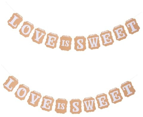 Amosfun 2St Liebe süßes Banner Blumengirlande Hochzeitsdekoration Ringbanner ritual ritals aei Vintage- Hochzeitsbanner Girlande-Banner Süss schmücken Ammer das Banner Braut Kranz