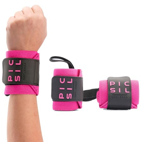 PICSIL Elastische Handgelenkbandagen mit Daumenschlaufe – Handgelenkstütze für Cross Training, Fitnessstudio und Gewichtheben (Einheitsgröße)