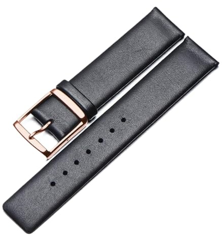 Uhrenarmband aus echtem Leder, quadratische Dornschließe, Herren- und Damenuhrenzubehör, Uhrenkette 16-22mm, Farbe 15, 18mm