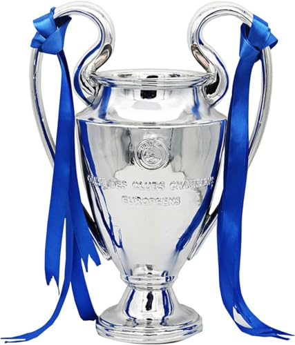 Fmarche - Trofeo dei campioni, calcio, coppa, replica, trofeo in resina, lega sportiva, collezione,ricordo, decorazione per casa, ufficio, regali per fan, 32 cm