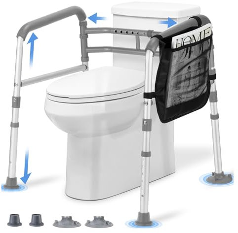 Supporto wc per anziani, Braccioli per wc, Supporto per WC regolabile, Barra Bagno Disabili, Braccioli Toilette, Supporto Mobile per WC, Per anziani, disabili e donne in gravidanza