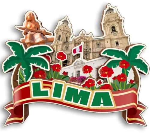 Lima Peru Holz-Kühlschrankmagnet, 3D-Kühlschrankmagnet, Stadt, Reise, Souvenir, niedliche Kühlschrank-Aufkleber, Heimdekoration, Küchendekoration