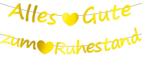 ALEGRE® Alles Gute zum Ruhestand Girlande, Ruhestand Deko, Rente Deko Banner, Endlich Ruhestand Girlande, Feierabend Deko Girlande für Ruhestand Deko Abschied Kollegin Jobwechsel Abschluss Deko