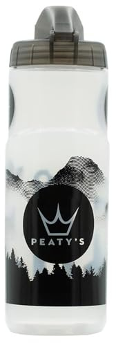 Peaty's x Fidlock Lockin Magnetic 600ml Bike Water Bottle & Mount - Bike Drink Holder and Bottle Set, Premium Alternative To Cage, Twist & Release, Bicycle and Cycling Accessories - Mountain Clear