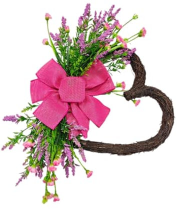 Baoblaze Anillo de Corona en Forma de corazón, Colgante de Guirnalda Festiva, Adorno Decorativo para Puerta Delantera, Suministros para Fiestas de Oficina y