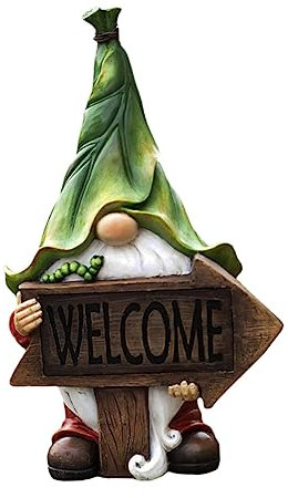 Zerodeko Solarbetriebenes Gartenornament Harzdekoration Mit Altem Mann Energiebeleuchtung Perfekt Als Dekoration Im Freien