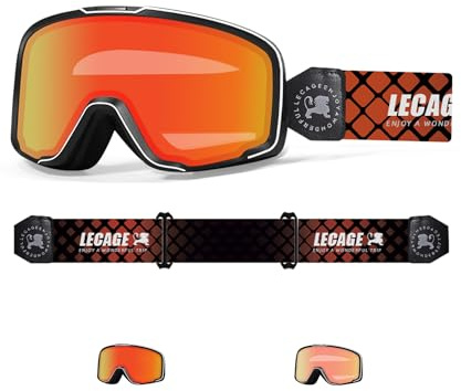 LECAGE Motorradbrille - Selbsttönend Motocross Brille – Anti-Beschlag & Winddicht 100% UV-Schutz, Crossbrille ATV Off Road MX-Fahrbrille Dirt Bike Helm Brille, Verstellbarer Riemen Herren Damen