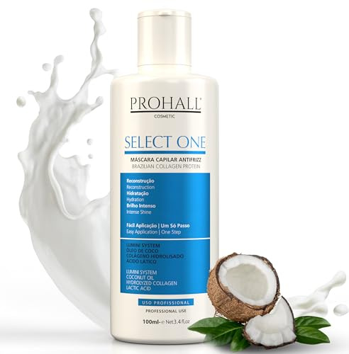 Blonde Keratin-Haarglättungsbehandlung zu Hause–Formaldehydfreie brasilianische Keratin-Haarmaske für widerspenstiges & krauses Haar–Dauerhafte Haarglättung hält bis zu 6 Monate-Select1 Prohall-3.4FLz