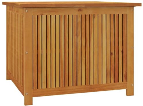 SDWEHO7 Auflagenbox aus Holz, Gartenbox Garten Truhe Box Aufbewahrungsbox Gartentruhe für Terrasse & Balkon, 75x75x58 cm Massivholz Akazie