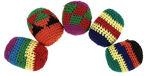 Gatuida 5piezas Balones De Punto Tejidas Ganchillo Multicolores Juguetes para Exteriores Fomentan Interacción Equipo
