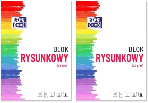 Oxford Zeichenblock A3 20 Blatt weiß 1 Stück 120g/m2 (Packung mit 2)
