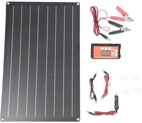 SEAFRONT di Protezione Interno del Pannello Solare per Auto 30 W di Protezione Interno di Indicatore Pulito di Ricarica del Pannello Solare Portatile con Progettazione in Vetro Fotovolta