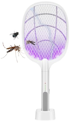 Mateju Elektrische Fliegenklatsche USB C, Elektrische Fliegenklatsche Extra Stark Aufladbar USB Fliegenfänger Insektenfalle, für Indoor Küche Gärten (947G)