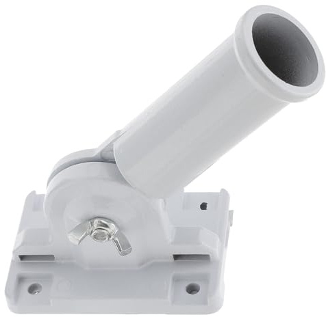 ORFOFE Adjustable Wall Mounted Flag Pole Holder Bracket Aluminum Alloy Flagpole Rack for Flags and Windsocks Stable Display Terrace Fence White Finish