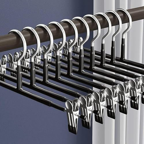 20 Pack Trouser Hanger, 30cm Pants Hangers Space Saving Skirt Hangers with Adjustable Clips,Clothes Coat Garment Jeans Hangers