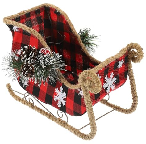 TOPPERFUN Weihnachtsschlitten Deko Tischornament Kreatives Design Leicht Kompakt Stabile Verarbeitung Festliche Partydekoration Hintergrund Requisit