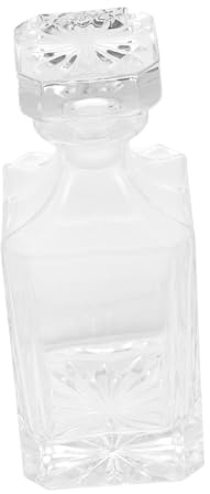 Toyvian Porte-bouteilles Décoratif en Verre Soufflé, Bouteille à Whisky 750 Ml, Matériau Verre Mat Effet Cristal, Design sans Bavures, Usage Bar et Maison, Carafe à Whisky Vide Élégante