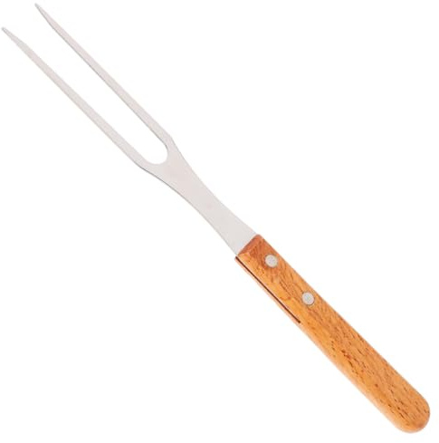 PAMINGONO Grillgabel aus Edelstahl mit Verdicktem Holzgriff Robuste Fleischgabel für Grillabende Picknick und Camping Effiziente Fleischtrennung Hitzebeständig und Leicht zu Reinigen | Robuste Fleischgabel, für Schweinefleisch Putenhähnchen Rindfleisch Grillabende, Picknick & Camping, leicht zu reinigen
