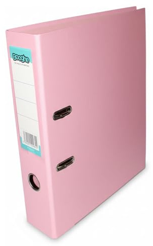 Booghe A4-spak bågfil med skydd – enkel, 4 eller 10-pack – himmelsblå, rosa, lavendel, aqua – slitstark kontorsarkivering och skolpärmar (1, rosa)