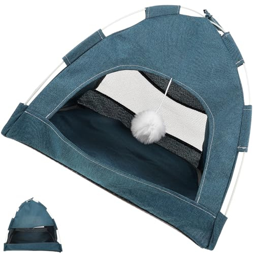Didiseaon Foldable Green Pet Tent for Dogs and Cats with Good Air Permeability, Soft Cloth Material, Simple Design Suitable for Indoor and Outdoor Use Season Comfortable Pet Nest