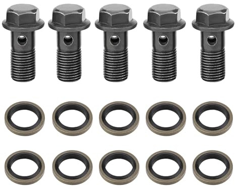 Xinglongs Banjo Hose Barb Bolt Fittings 30 Pcs Motorcycle Banjo Bolts & Washers For Brake Caliper Master Cylinder M10 X1.25/M10 * 1.0mm Clutch For Motorcycle Car(M10 x 1.25mm)