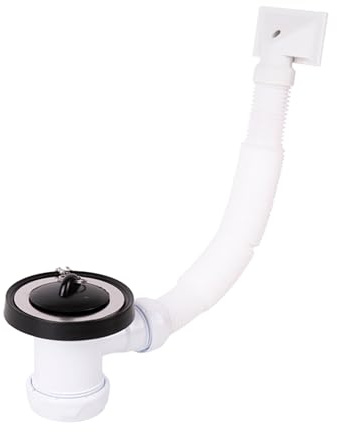 Cofan Válvula para Fregadero con Rebosadero Flexible 1 1/2 x 70 mm | Salida Ajustable Ø32-40 mm | Válvula Desagüe Cocina
